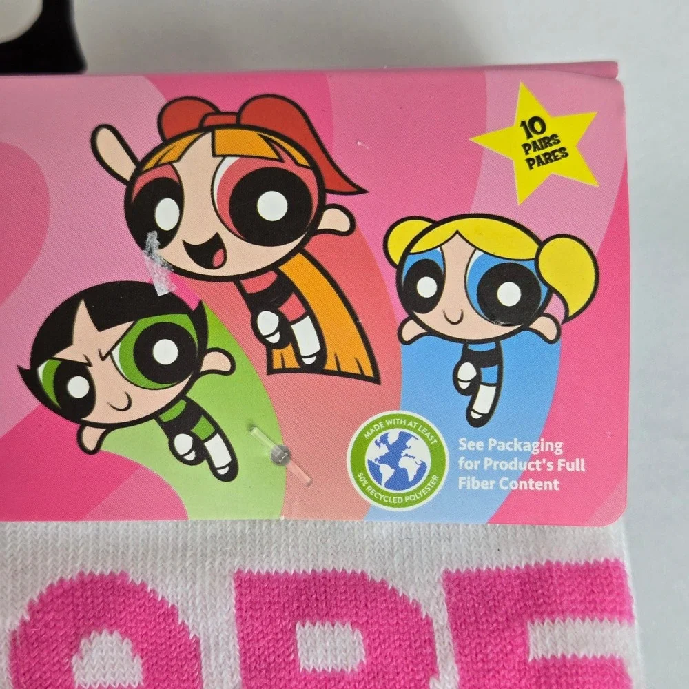 Powerpuff Girls 10-Pack Low Cut‎ Socks Fits Shoe Size 4-10 New
